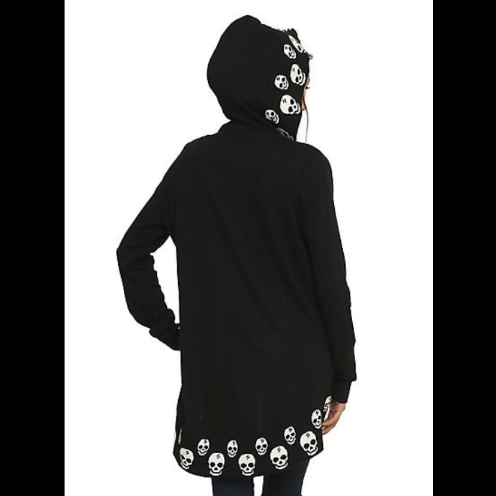 Hot Topic Skull Hooded Cardigan